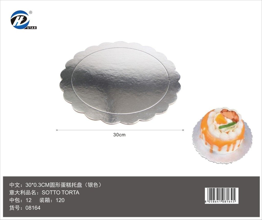 08164 Sotto Torta Rotondo 30*0.3Cm Col. Argento