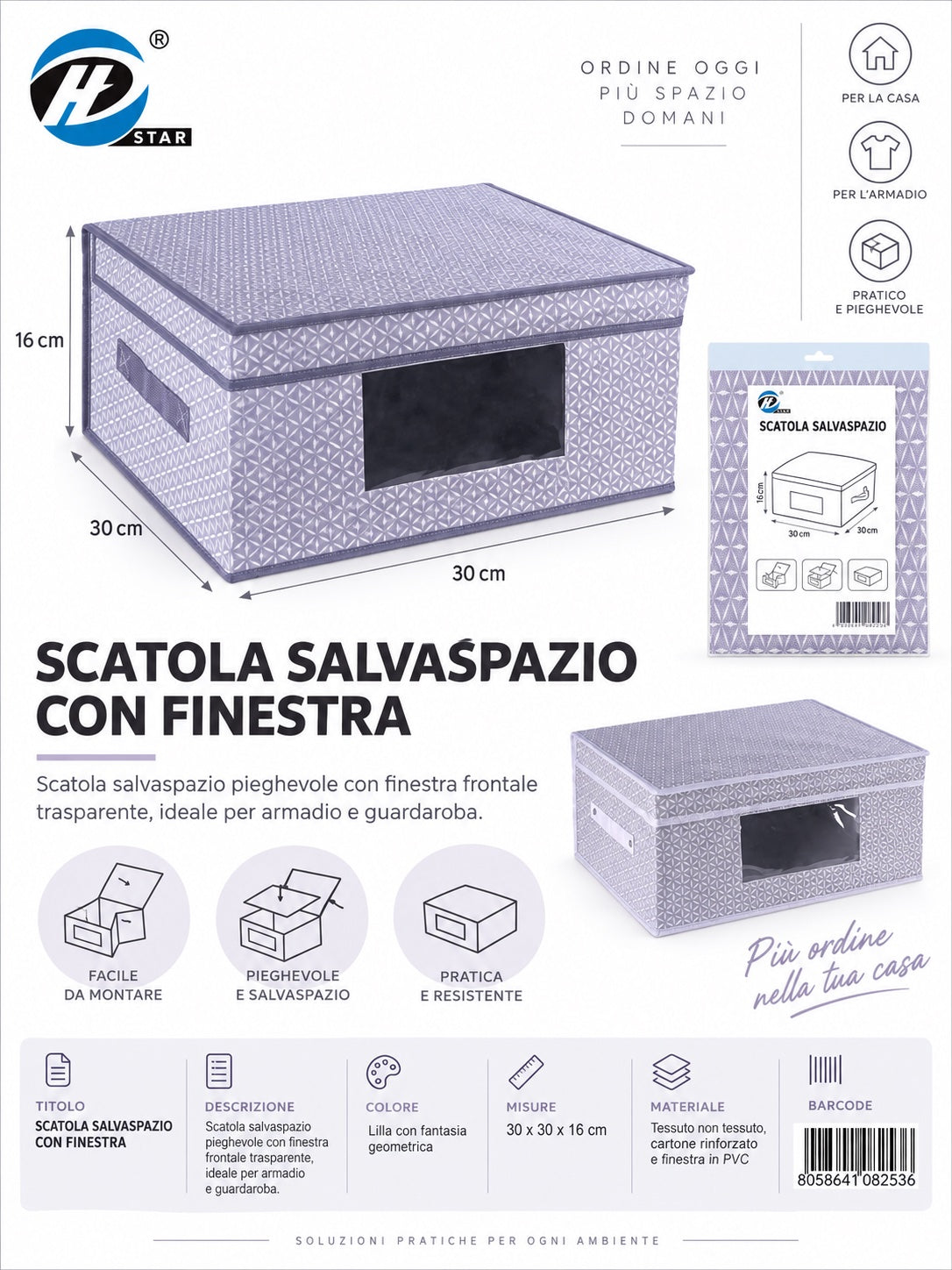 08253 A. Scatola Salvaspazio 30*30*16Cm Ct24