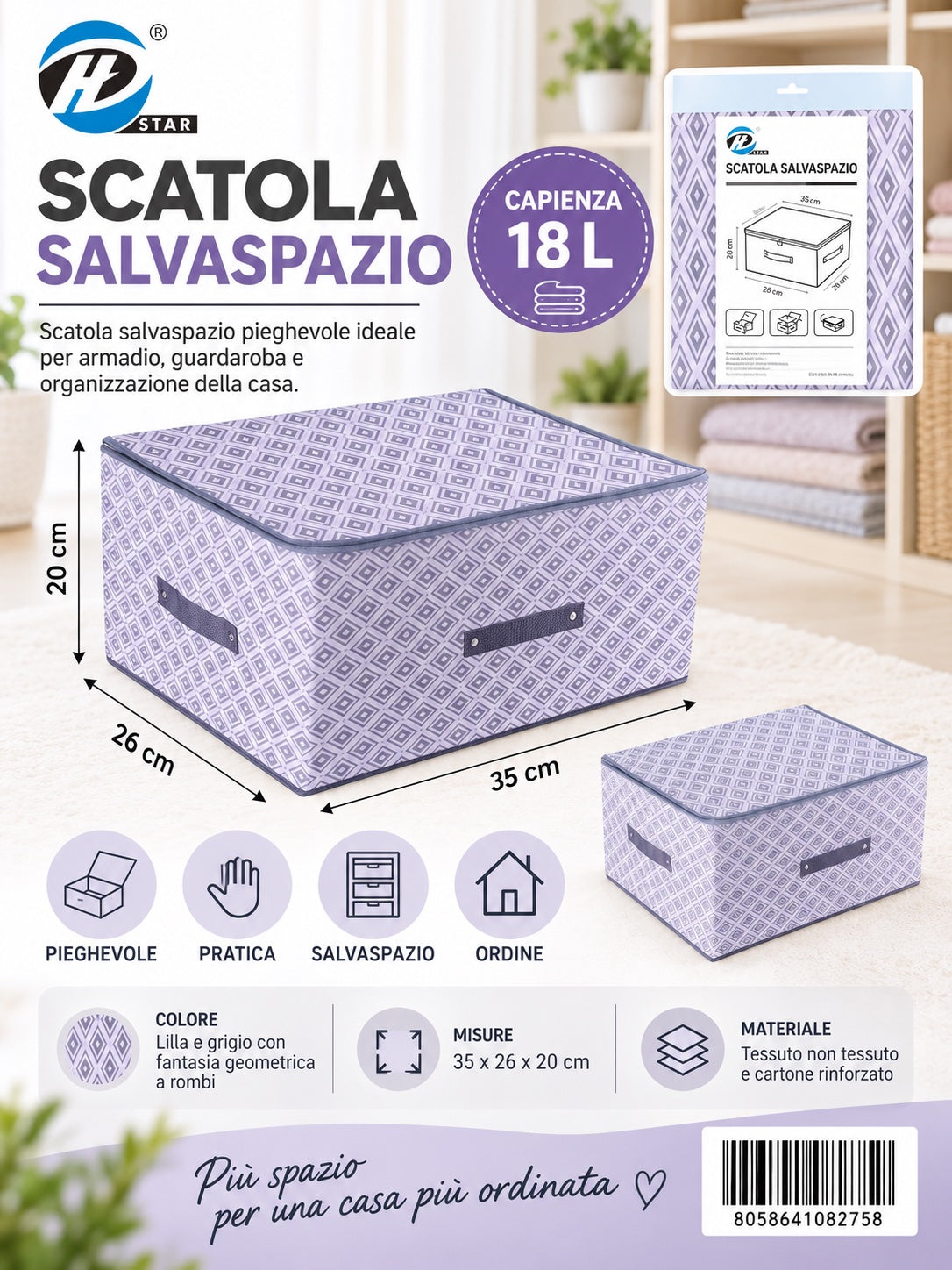 08275 B. Scatola Salvaspazio 35*26*20Cm Ct24