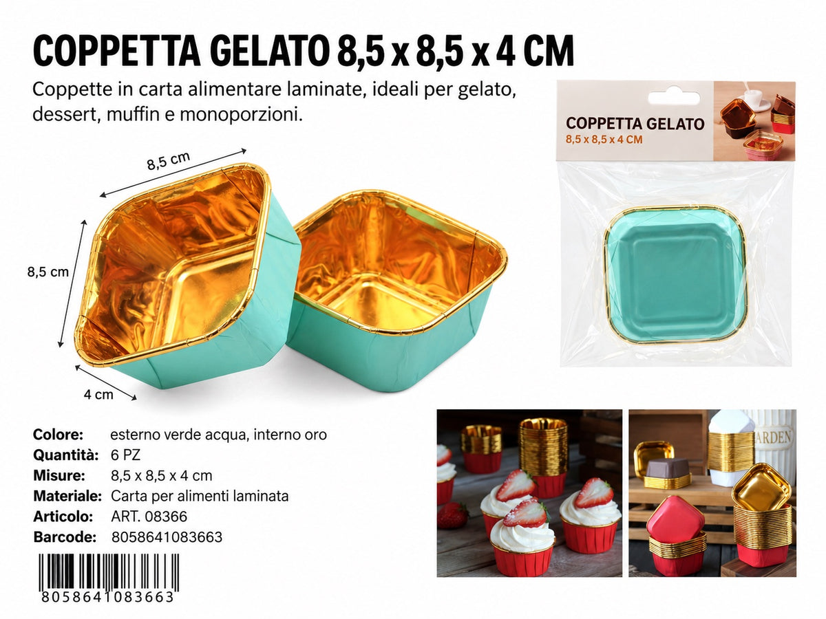 08366 Coppetta Gelato 8,5*8,5*4Cm