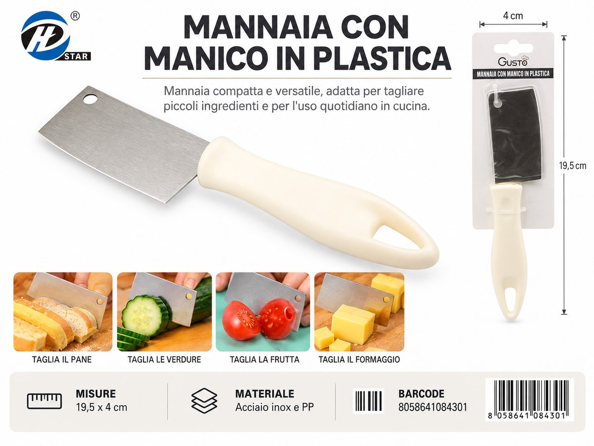 08430 Mannaia Con Manico In Plastica