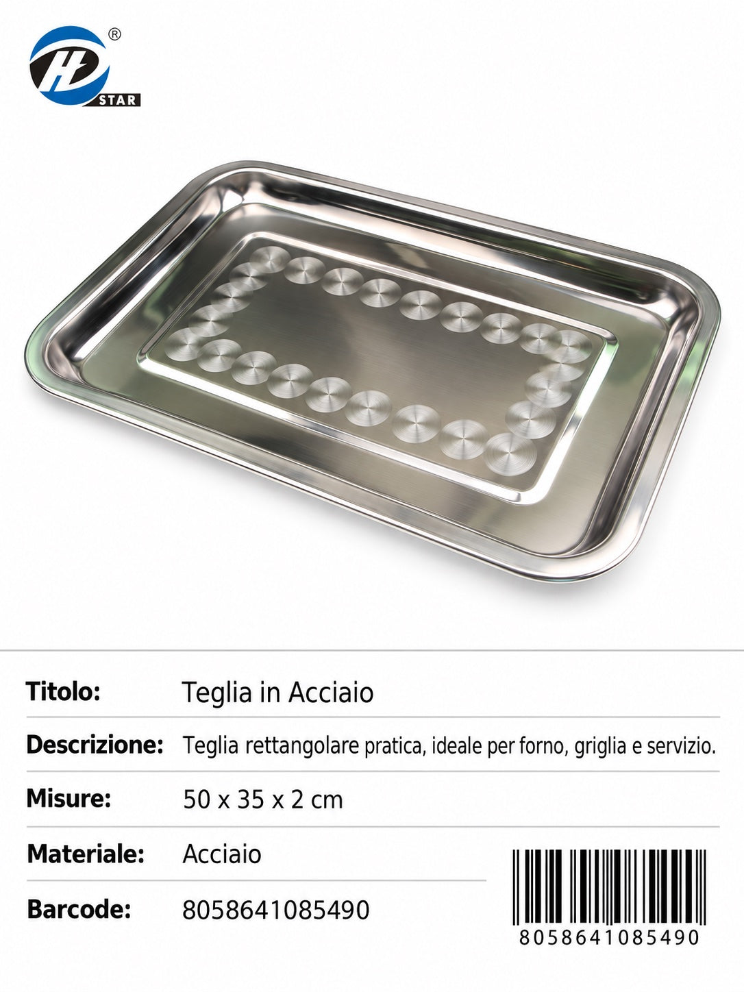 08549 Teglia in Acciaio 50x35cm