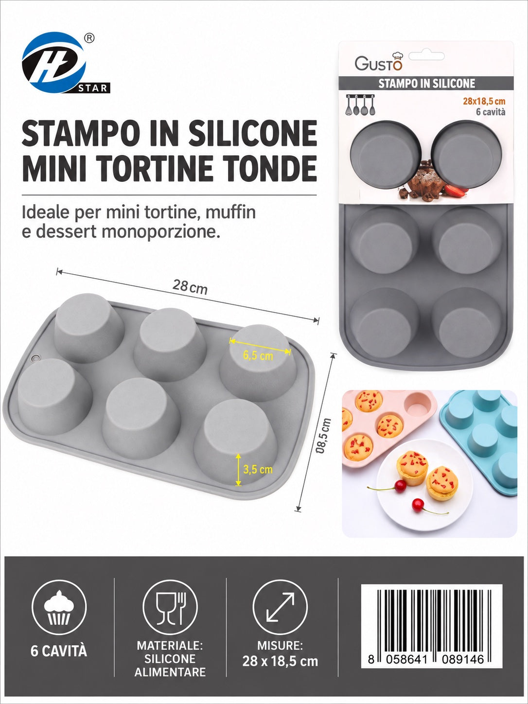 08914 Stampo In Silicone Da 6