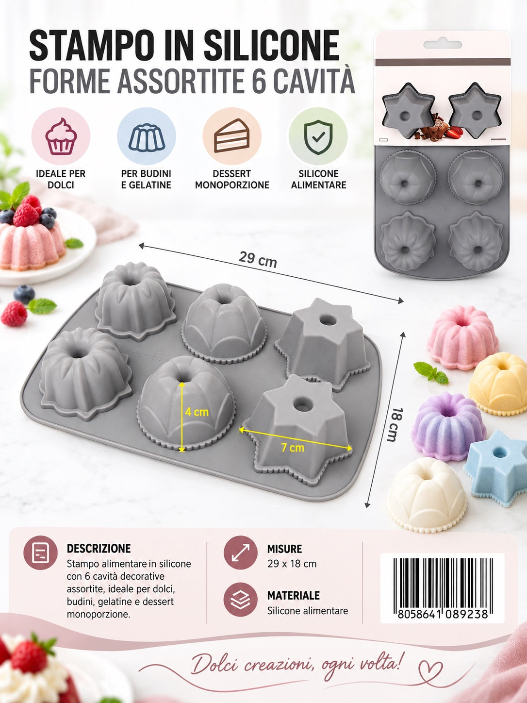 08923 Stampo In Silicone Da 6