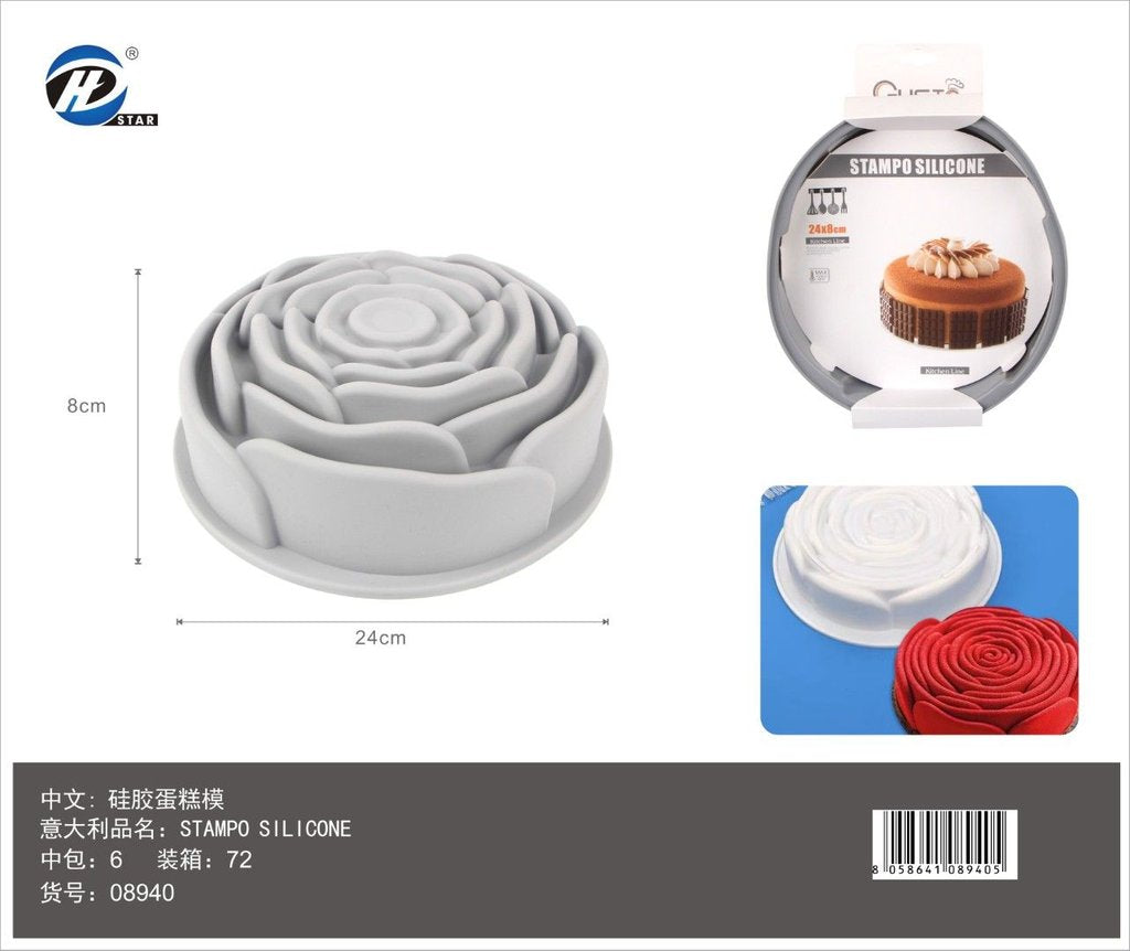 08940 Stampo In Silicone Fiore 24*8Cm