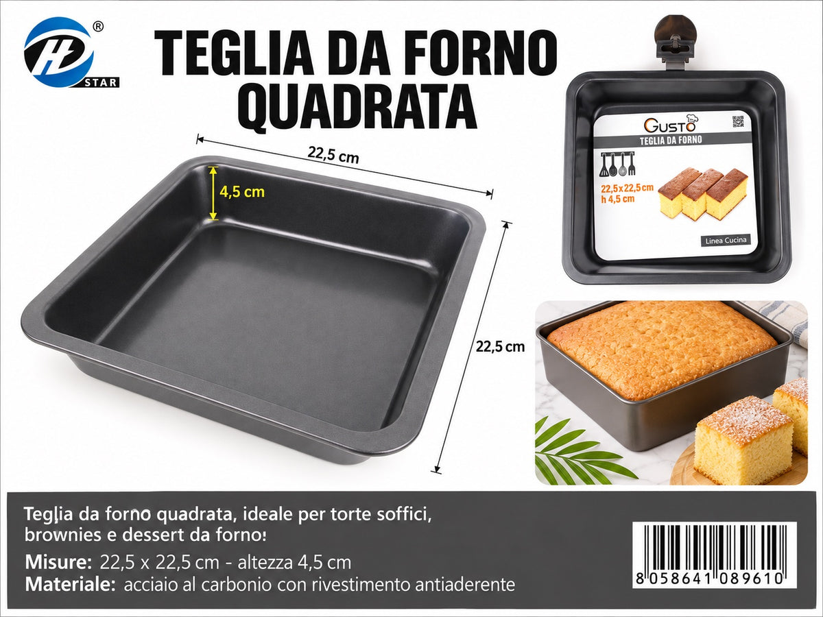 08961 Teglia Da Forno 22,5X22,5X4,5Cm