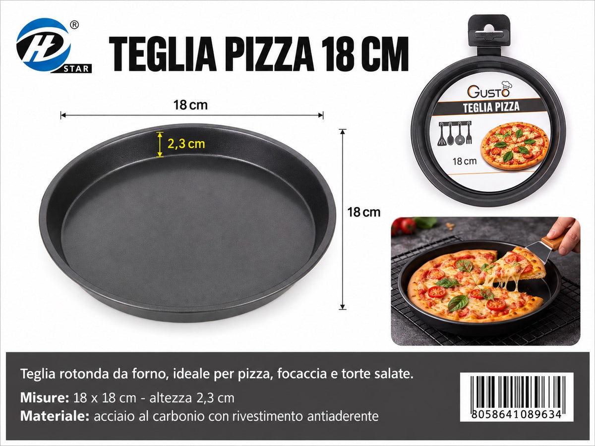 08963 Teglia Da Forno Rotondo 18Cm H2,3Cm