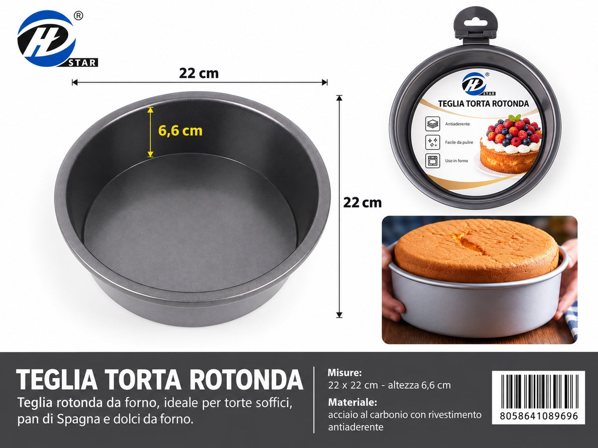 08969 Teglia Torta 22Cm H6,6Cm