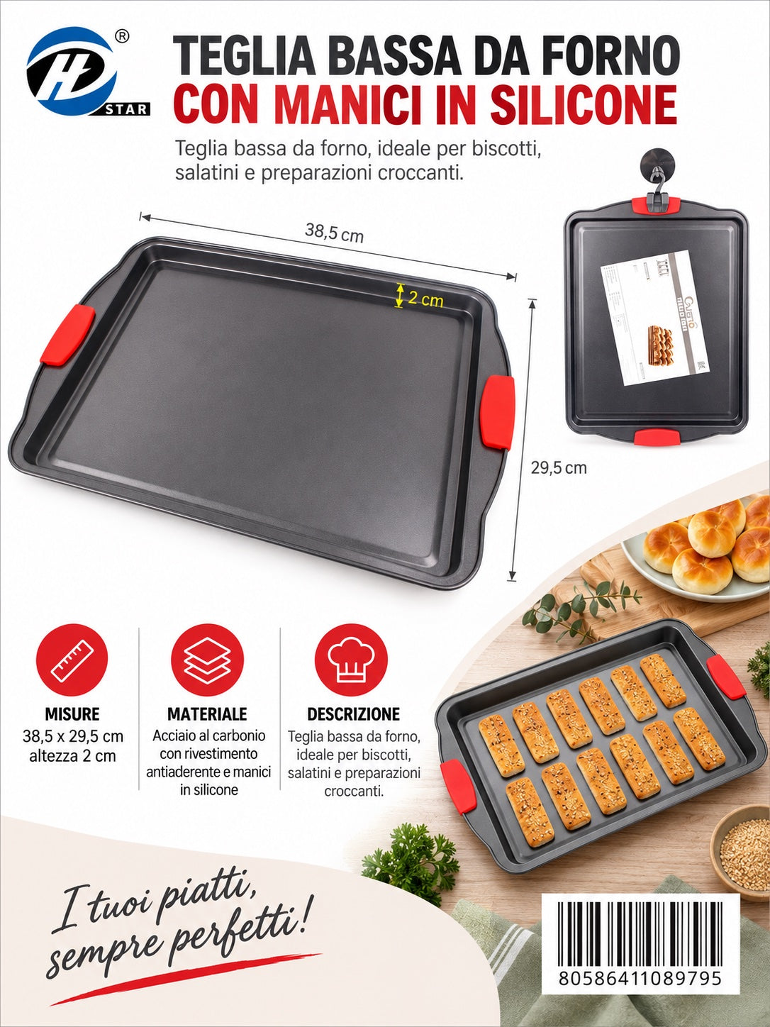 08979 Teglia Da Forno Con Maniglie