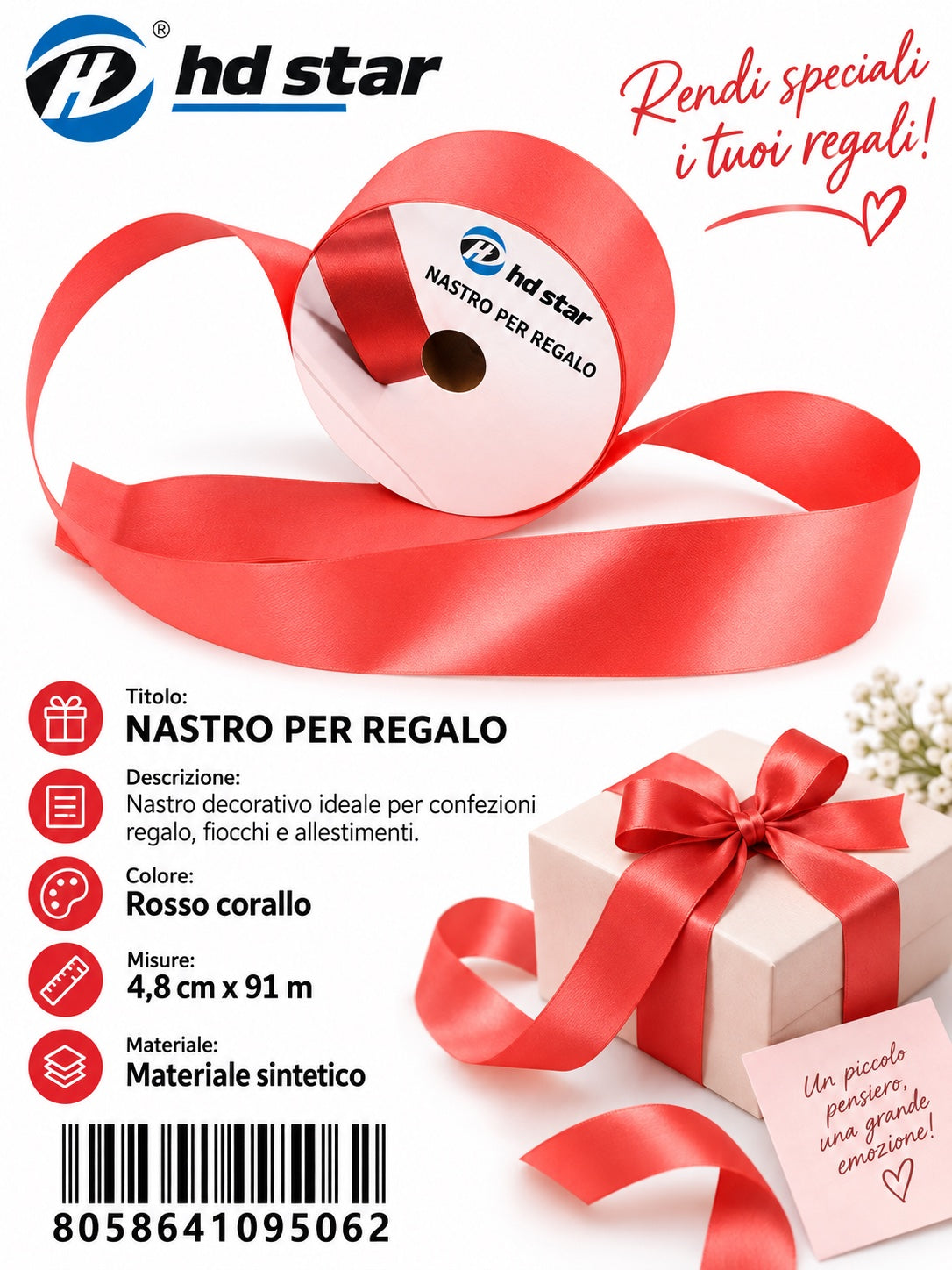 09506 Nastro Pre Regalo 4.8X91Mt 1/5 Ct50
