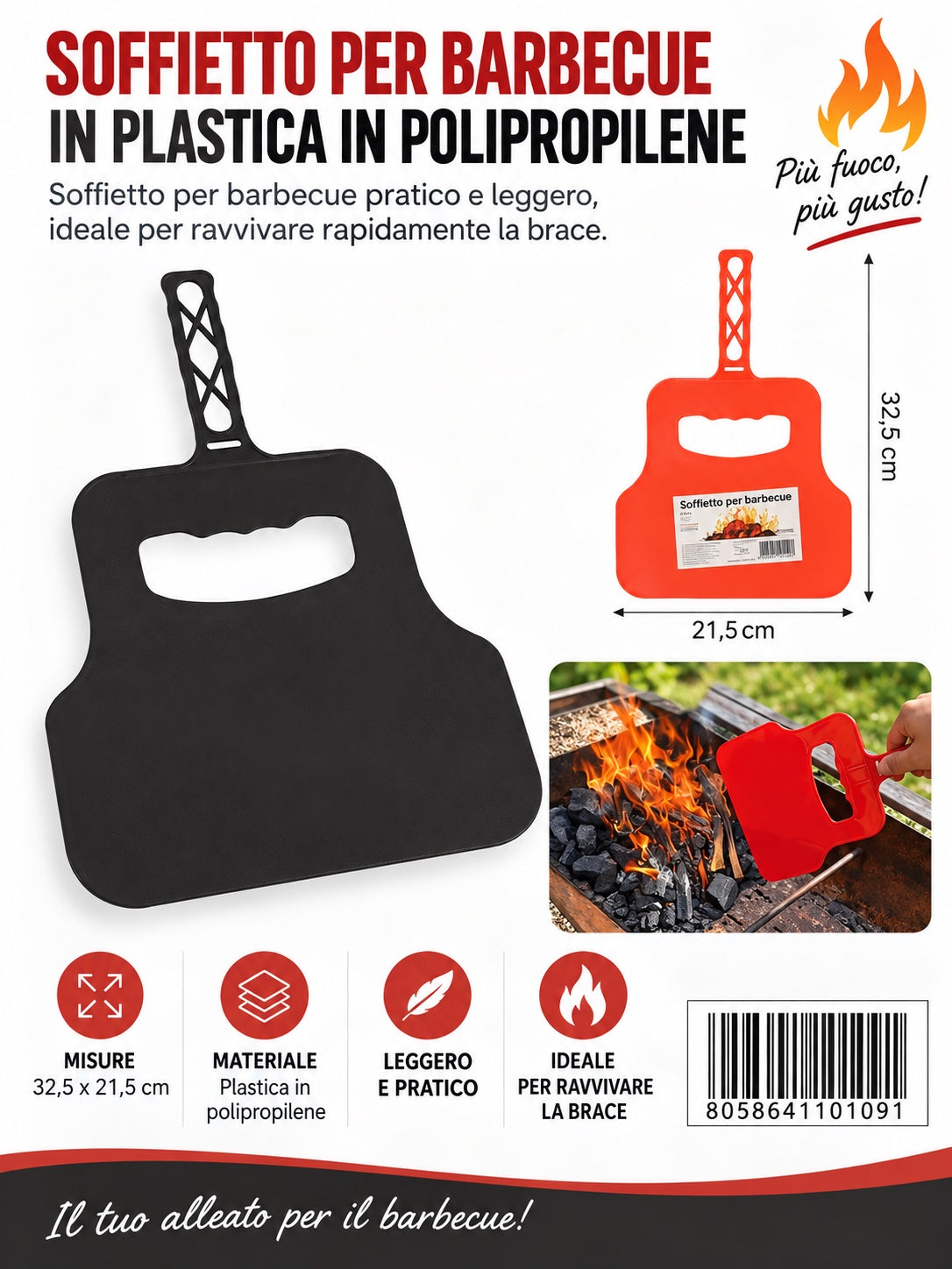 4110109 Soffietto Per Barbecue In Plastica In Polipropilene 32.5X21.5Cm Ct96