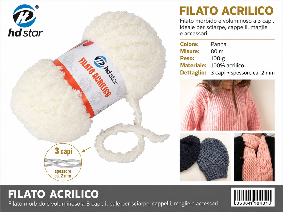 4110401 Filato Acrilico 100G Col.#002 1/6 Ct120