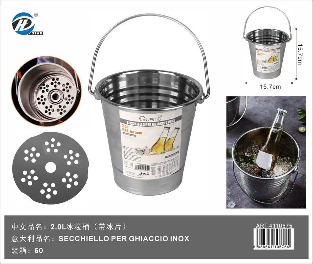 Secchiello per Ghiaccio Inox 2,0lt