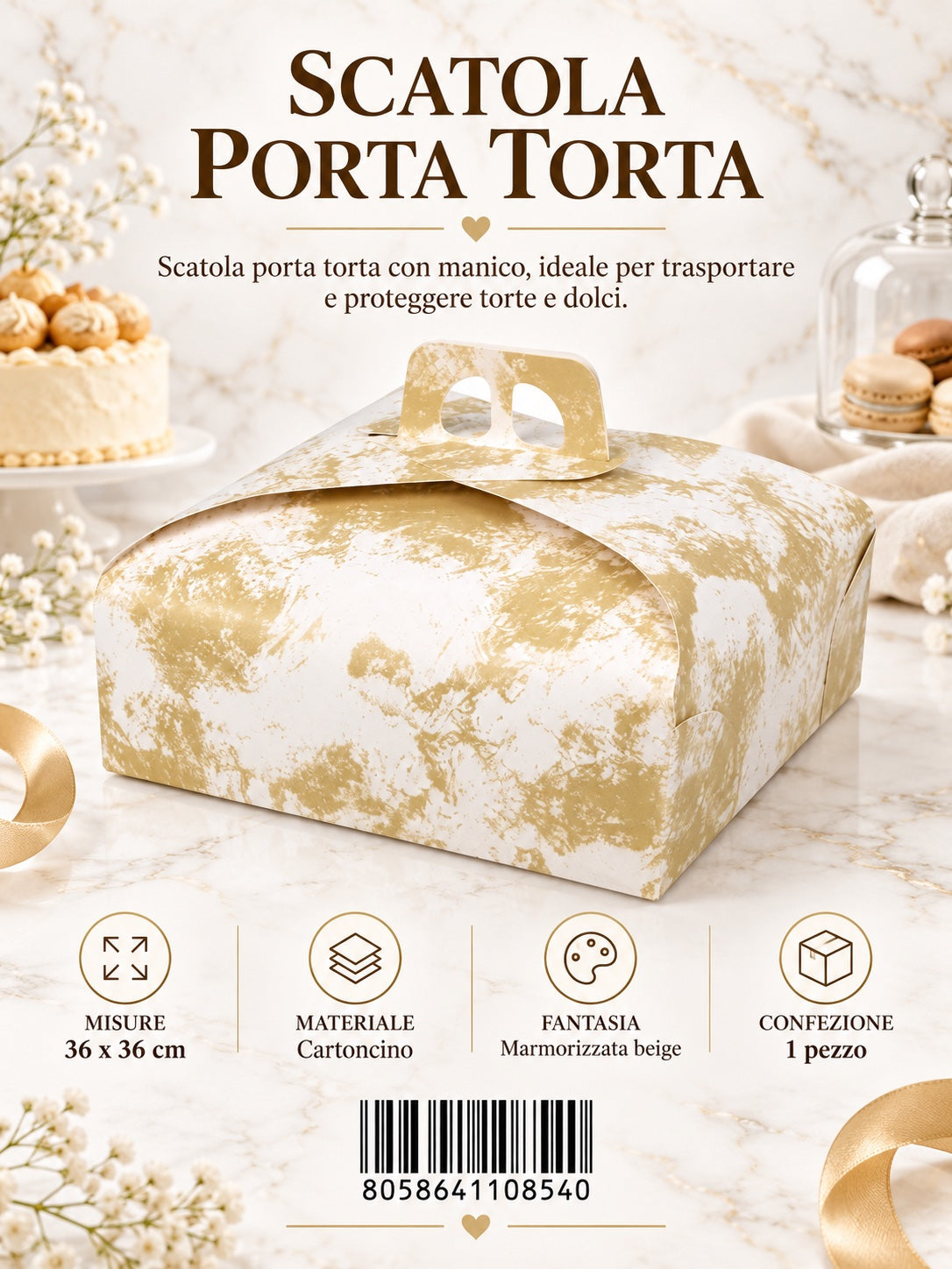 4110854 Scatola Porta Torta 36*36Cm 1/12 Ct72