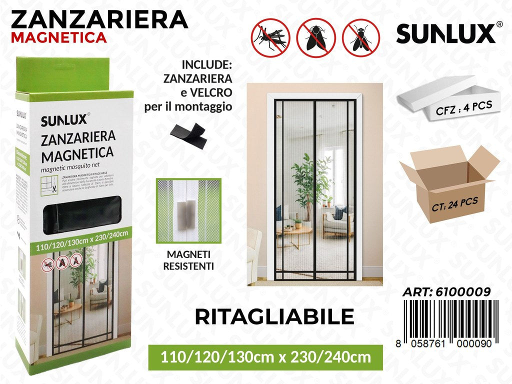 Sunlux Zanzariera Magn. Nera Rit. 130*240CM
