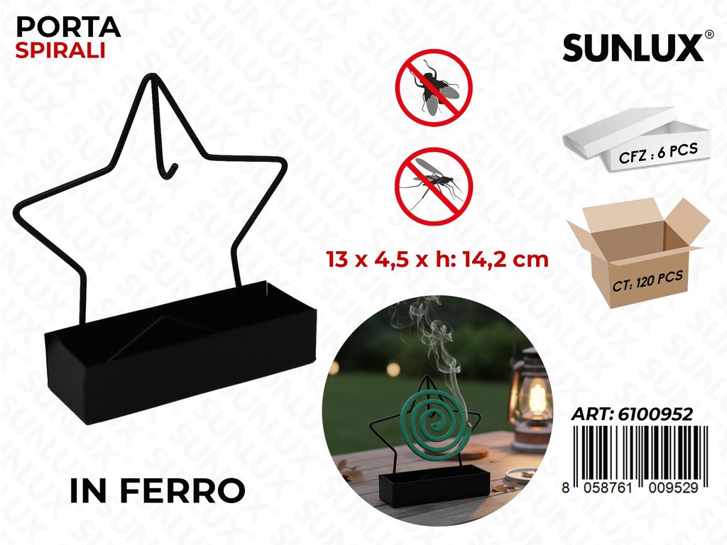Sunlux Porta Spirali in Ferro 13*4.5*14.2CM