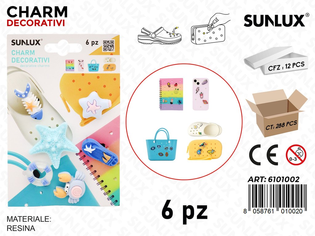 Sunlux Charm Dec. 6PCS Ass.