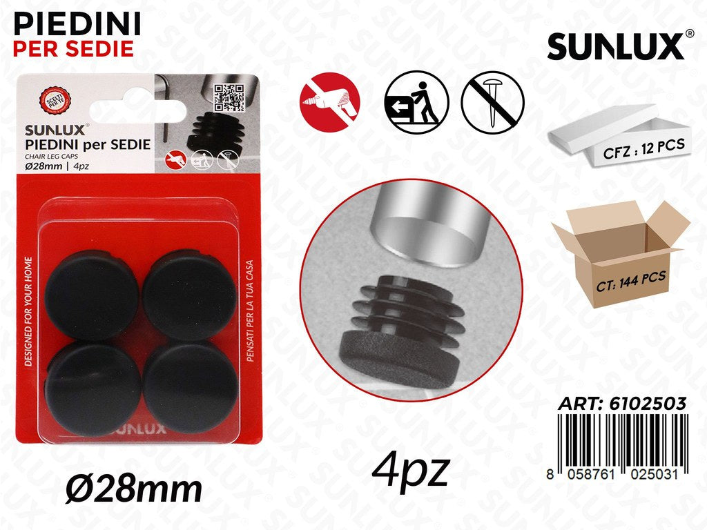 Sunlux Piedini Sedie 4PCS D.28MM