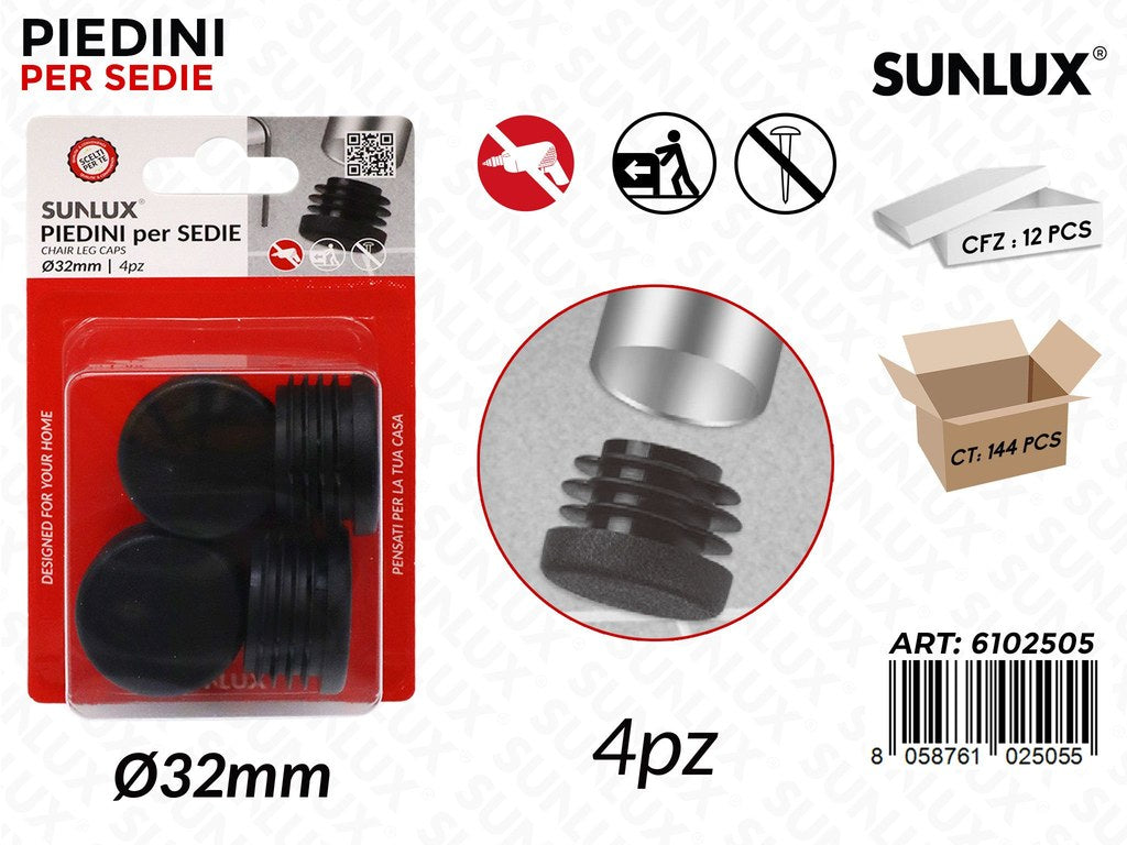 Sunlux Piedini Sedie 4PCS D.32MM
