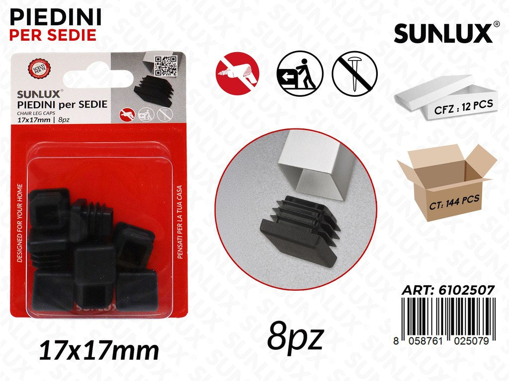Sunlux Piedini Sedie 8PCS 17*17MM