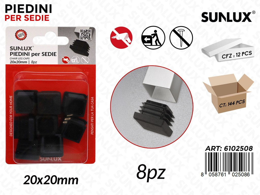 Sunlux Piedini Sedie 8PCS 20*20MM