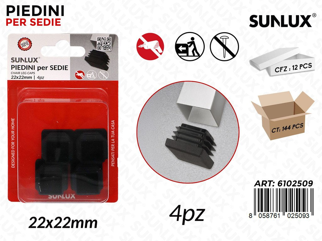 Sunlux Piedini Sedie 4PCS 22*22MM