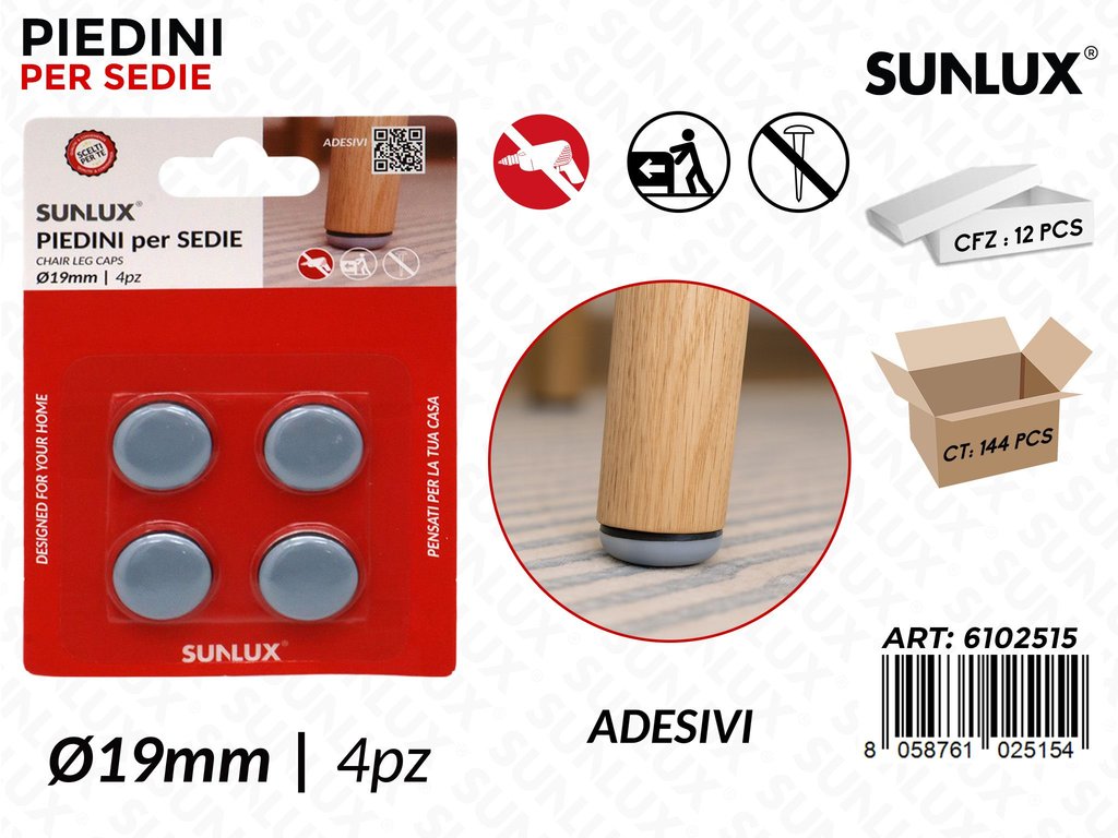 Sunlux Piedini Sedie Adv 4PCS D.19MM