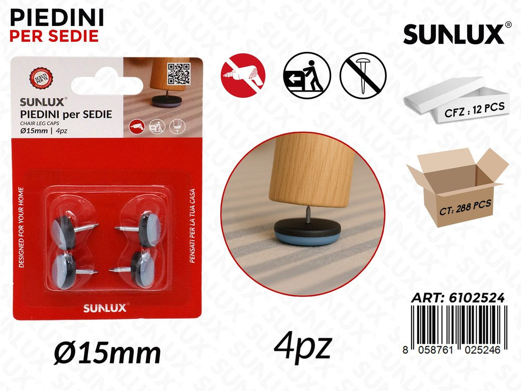 Sunlux Piedini Sedie 4PCS D.15MM