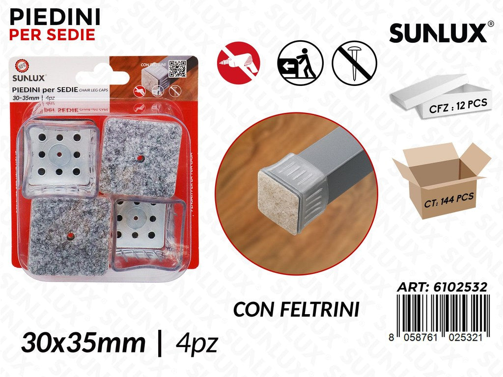 Sunlux Piedini Sedie 4PCS 30*35MM