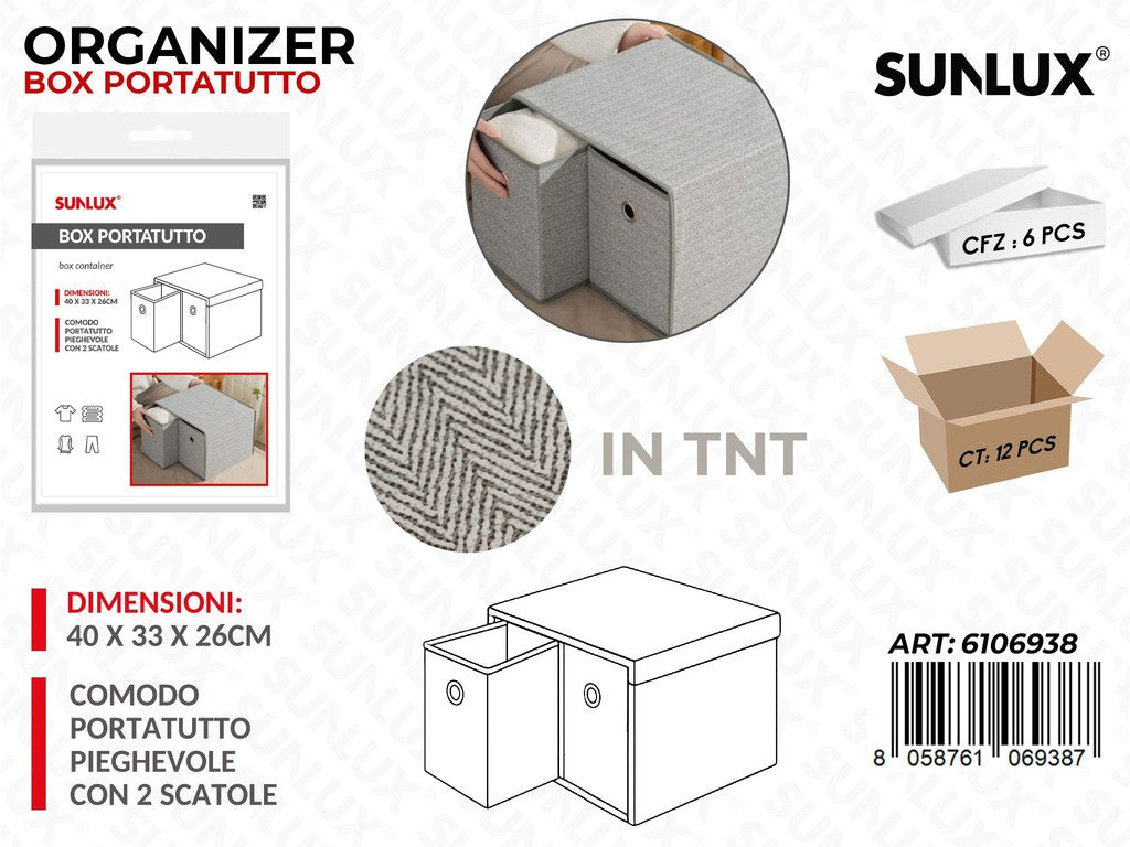 Sunlux Organizer Portatutto Tnt 2SCATOLE 40*33*26CM