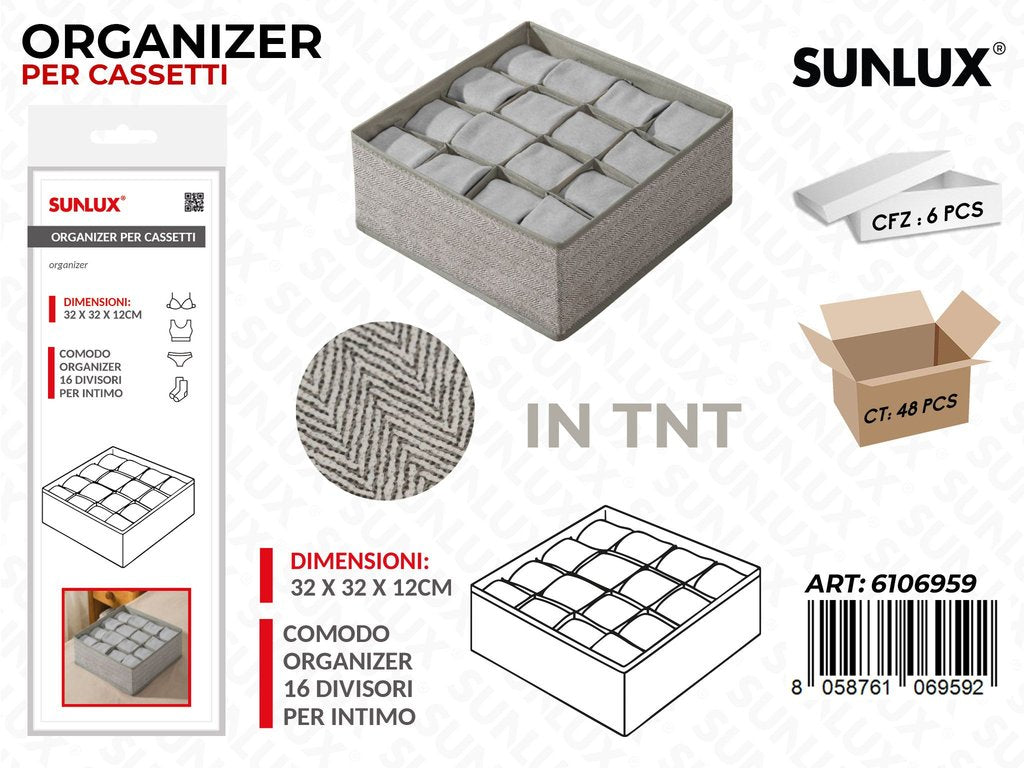 Sunlux Organizer Cassetti Tnt 16DIVS. 32*32*12CM