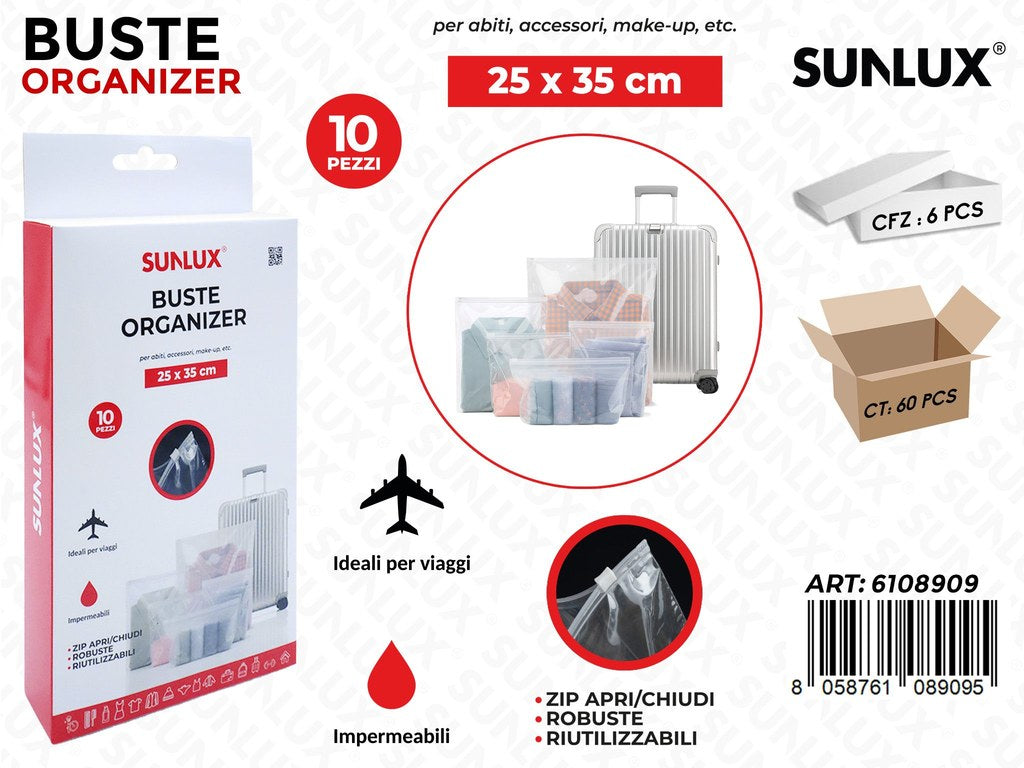Sunlux Buste Organizer 10PCS 25*35CM