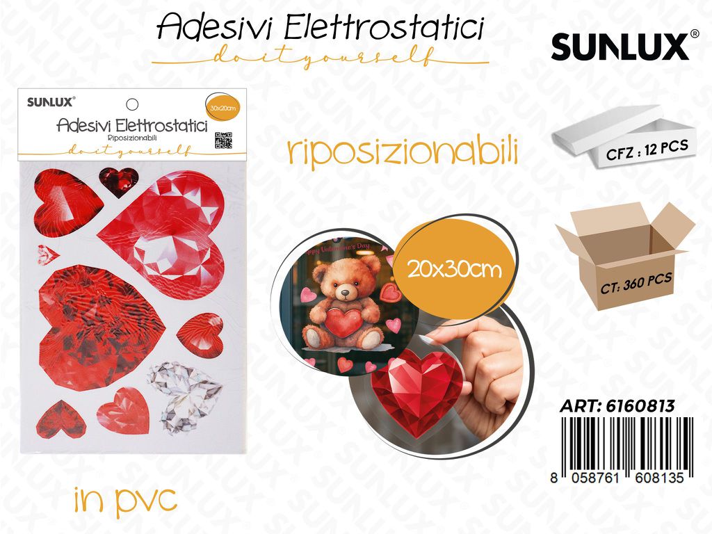 Sunlux Adv Elettrostatici Love Ass. 20*30CM