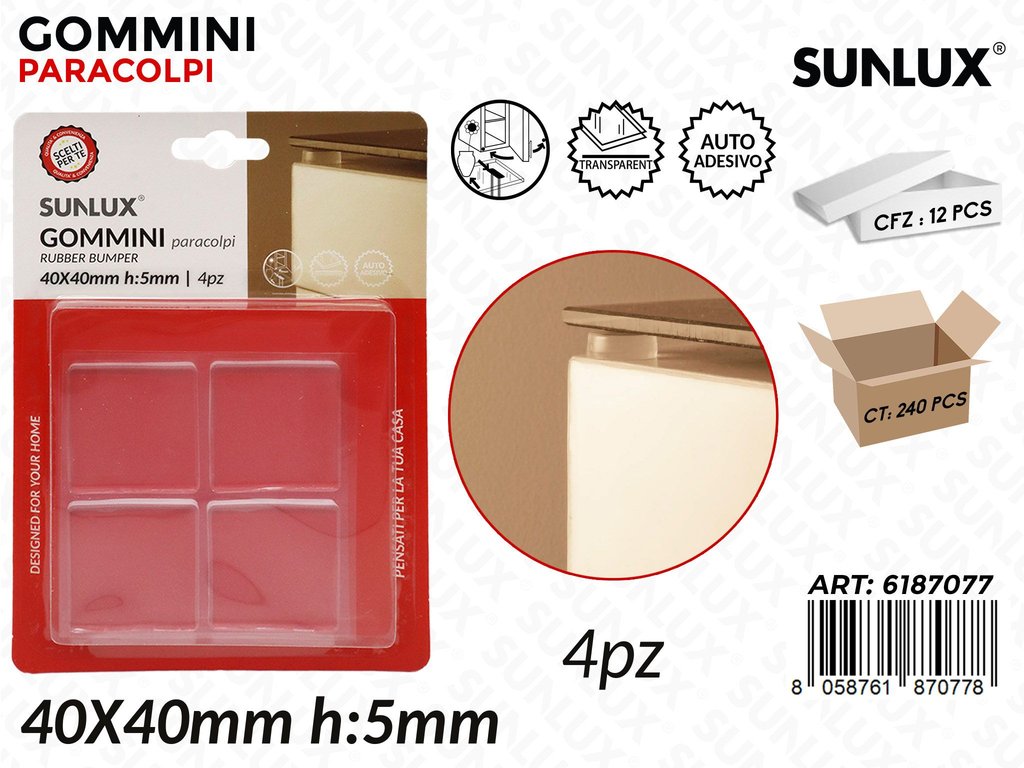 Sunlux Gommini Paracolpi 4PCS 40*40*5MM