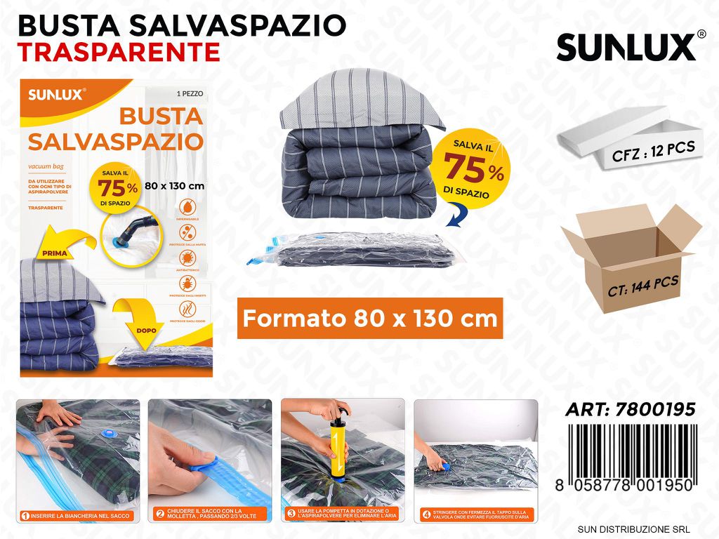 Busta Salva Spazio Trasp. 80*130CM