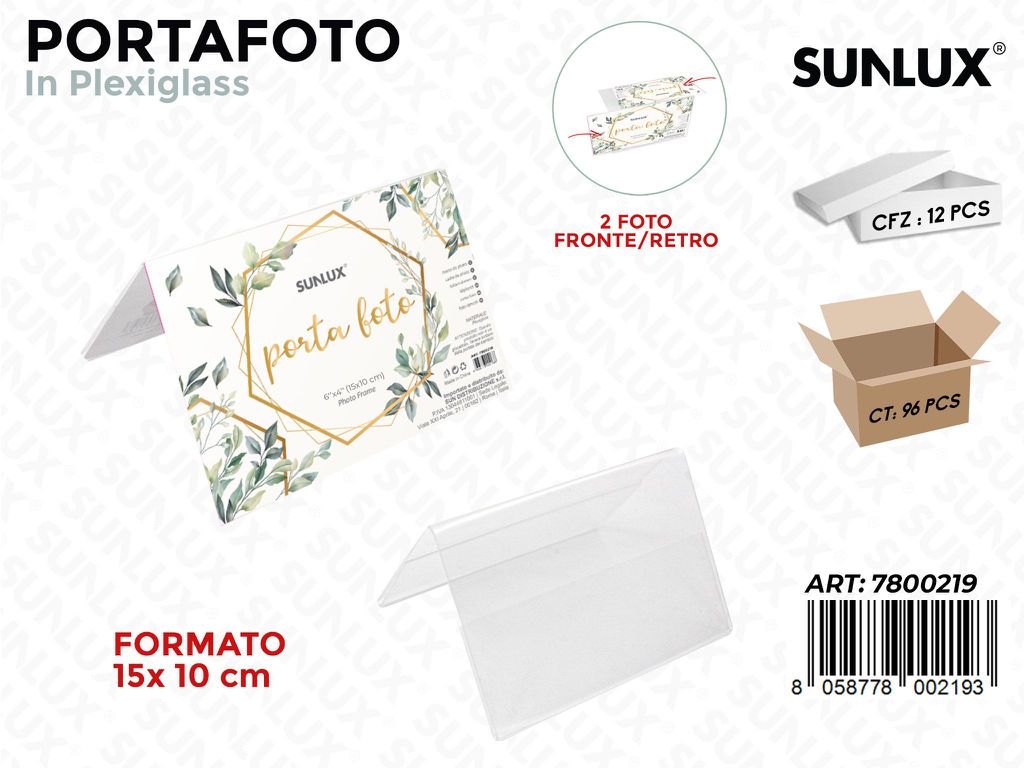 Portafoto Doppia in Plexiglass F.to 15*10CM