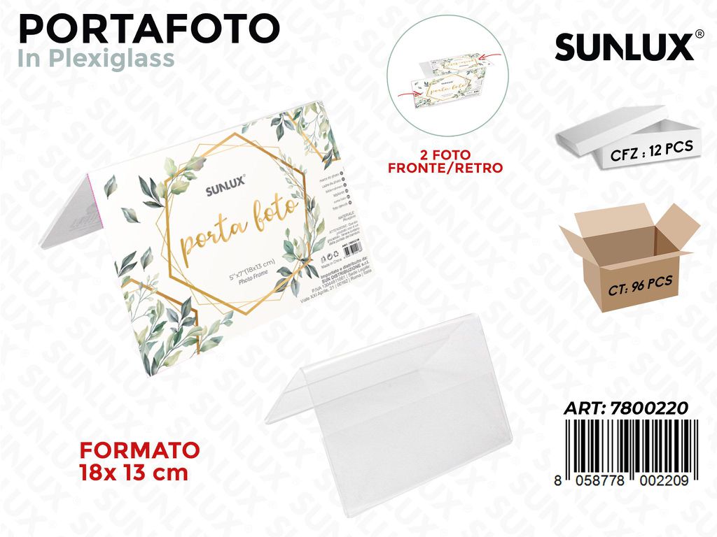 Portafoto Doppia in Plexiglass F.to 18*13CM