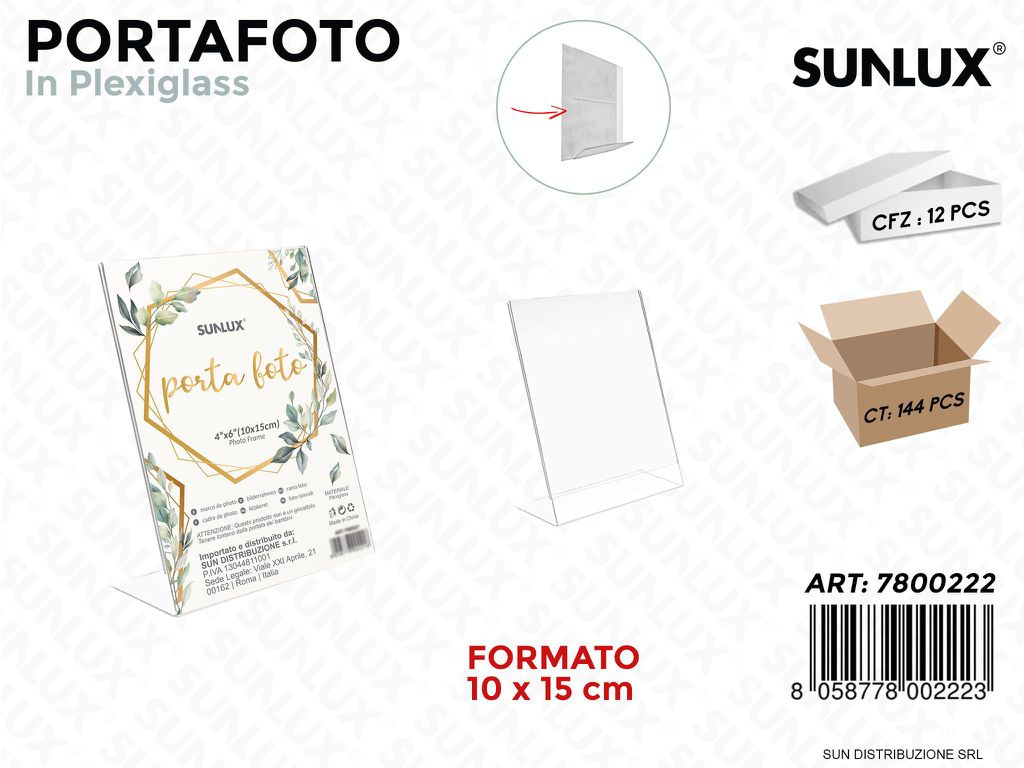 Portafoto in Plexiglass F.to 10*15CM