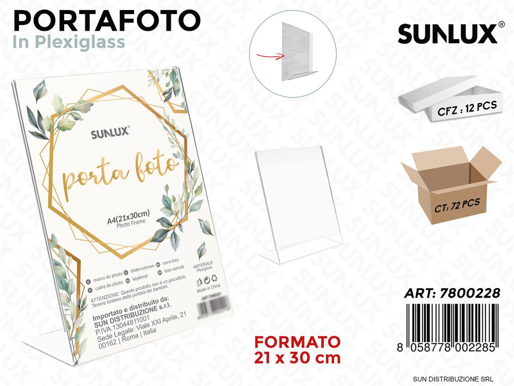 Portafoto In Plexiglass F.To 21*30Cm