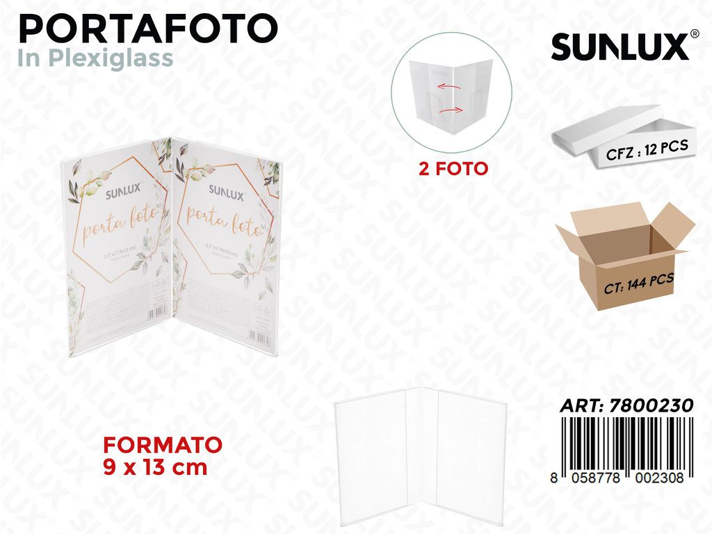 Portafoto Doppia in Plexiglass F.to 9*13CM