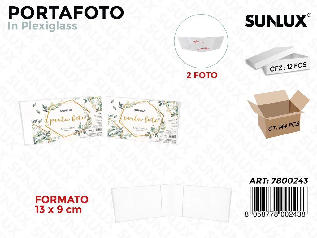 Portafoto Doppia in Plexiglass F.to 13*9CM