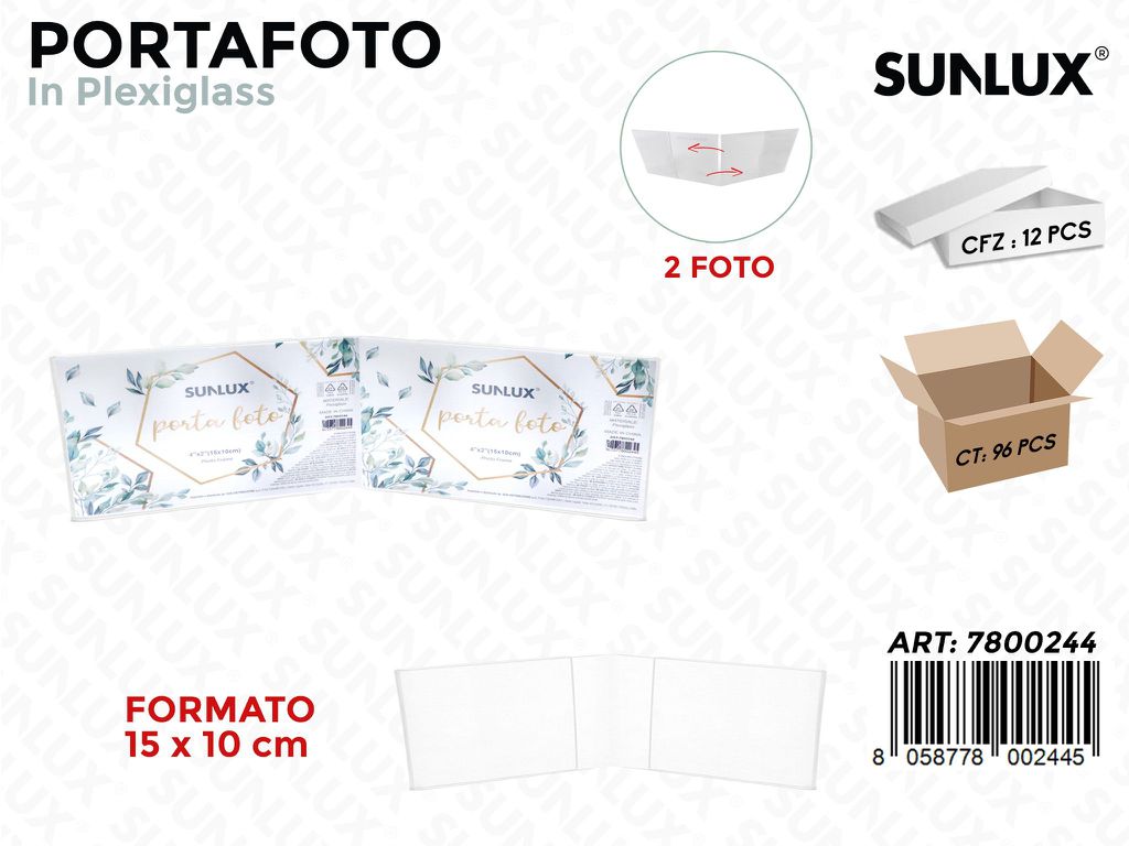 Portafoto Doppia in Plexiglass F.to 15*10CM