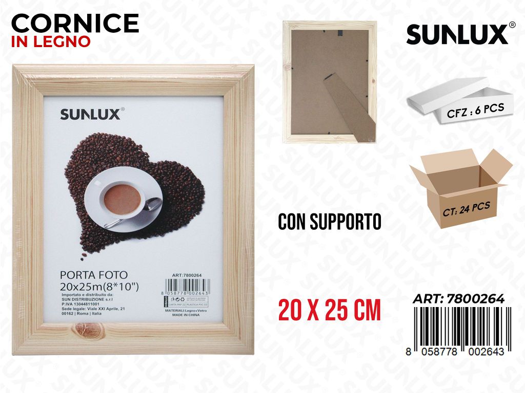 Cornice in Legno c/Supporto 20*25CM