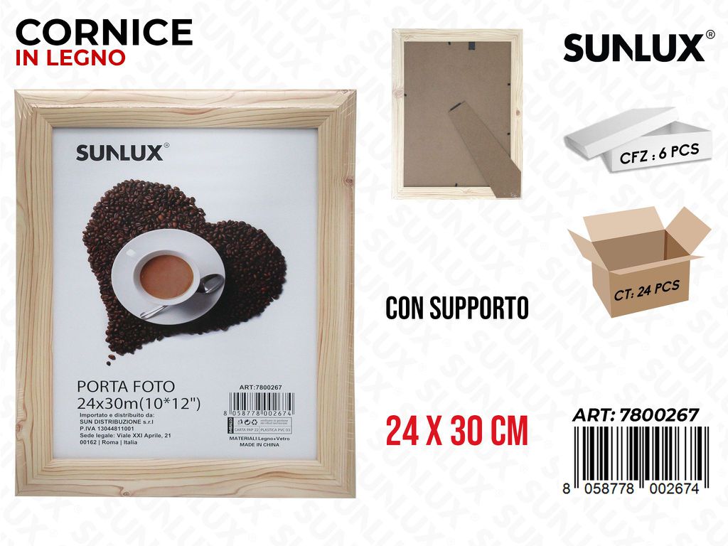 Cornice in Legno c/Supporto 24*30CM