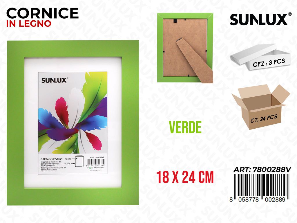 Cornice Portafoto Legno Verde 18*24CM