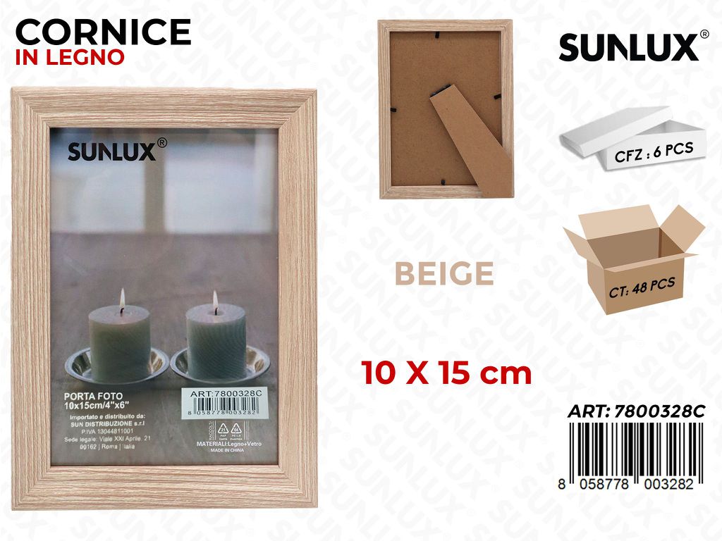 Cornice In Legno Beige 10*15Cm