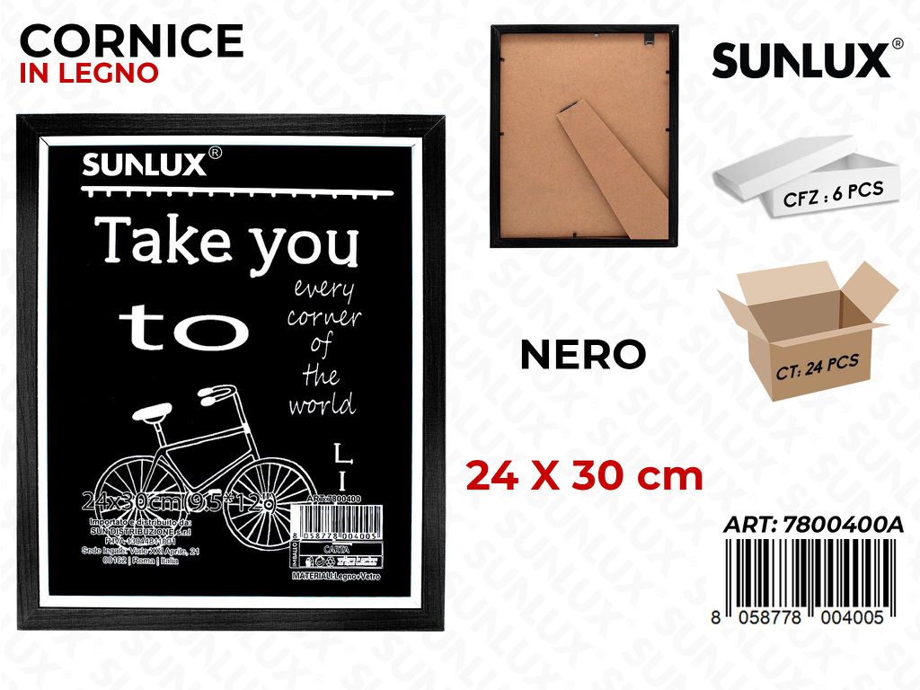Cornice in Legno Nero c/ Supp. 34*30CM