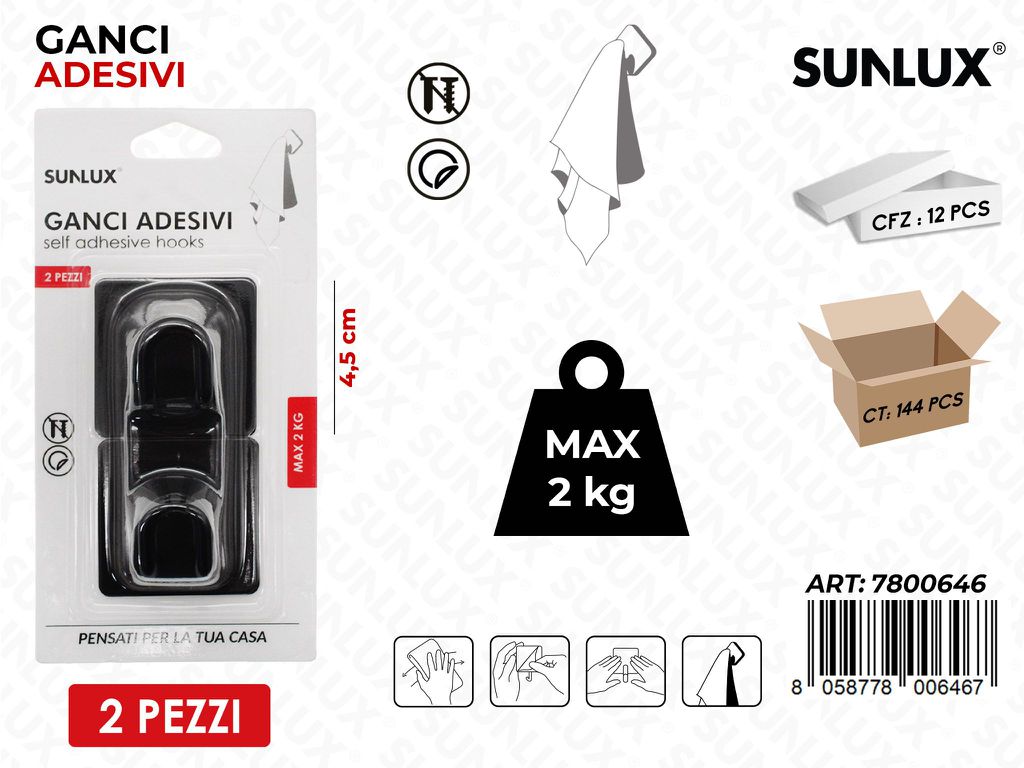 Sunlux Ganci Adv 2PCS Max 2KG 4.5CM / Pz da 12