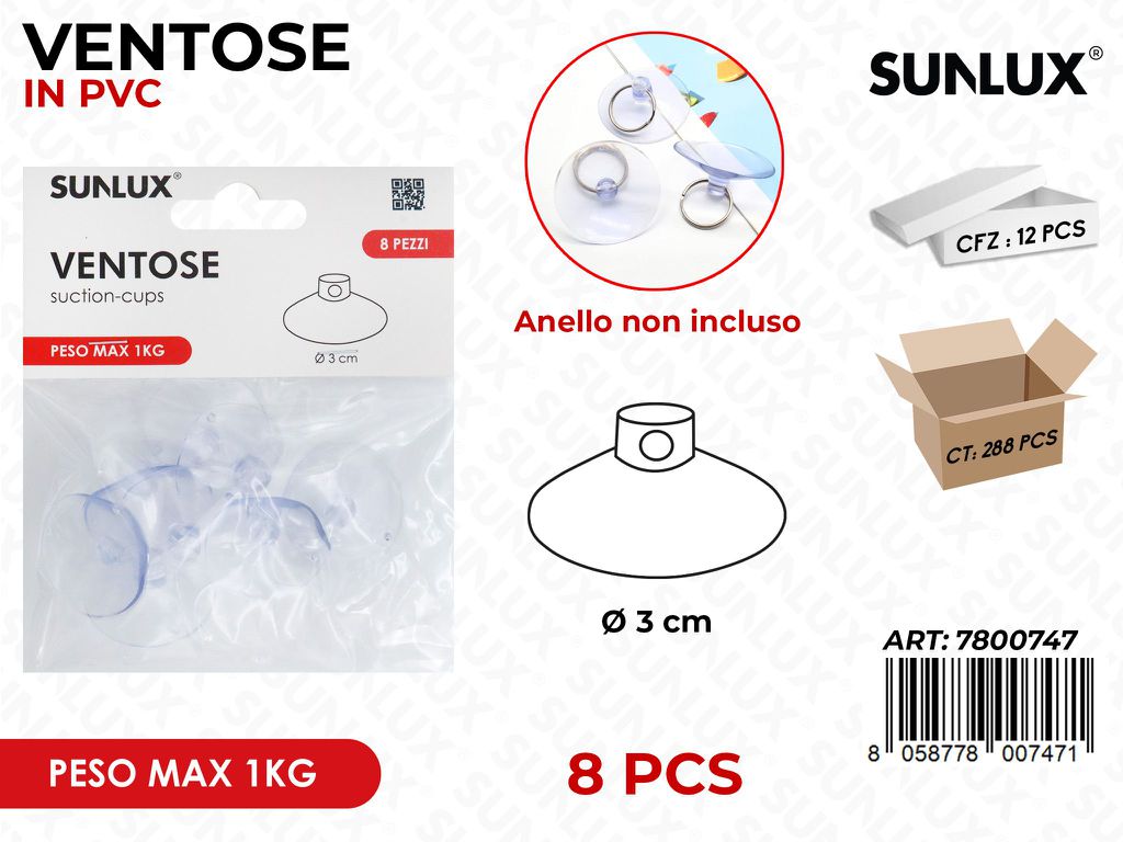 Sunlux Ventose Pvc 8PCS Max 1KG 3CM