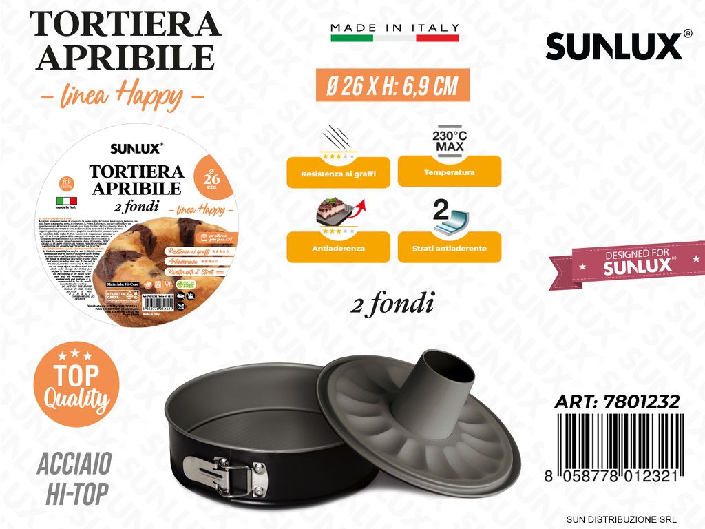 L. Happy Tortiera Apribile Acciaio Hi-top 2F. D.26*6.9CM